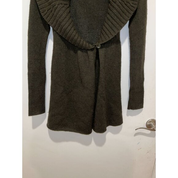 Vince Green Ribbed Knit Alpaca Wool Cashmere Open Front Cardigan Women's XS - Picture 7 of 10